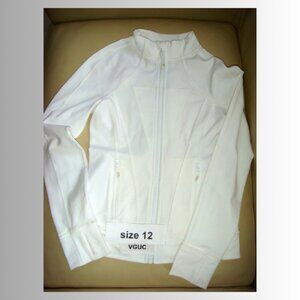 Ivivva Girl by Lululemon 🍋Perfect Your Practice Jacket white zip up size 12